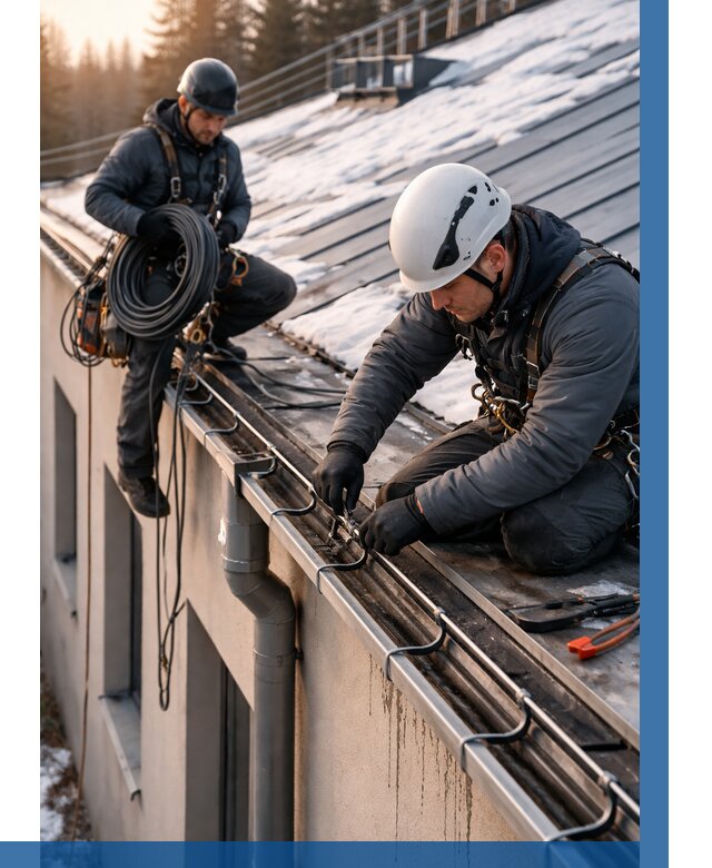 Монтаж греющего кабеля на кровле в Смоленске от 461 р. | ВЫСОТНИК-Смл