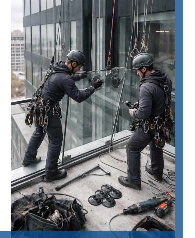 Монтаж стеклянных ограждений в Смоленске от 2564 р. | ВЫСОТНИК-Смл