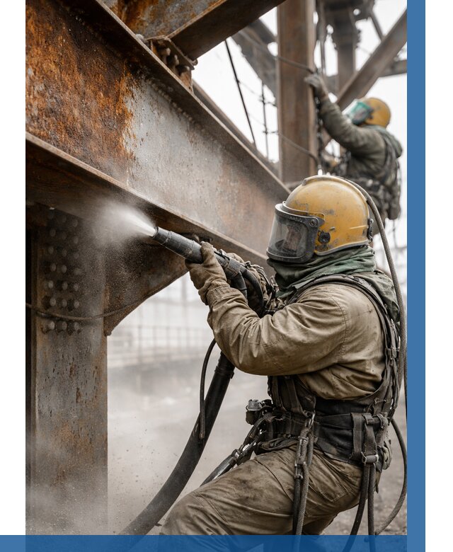 Пескоструйная очистка металлоконструкций в Смоленске по 615 р. ВЫСОТНИК-Смл