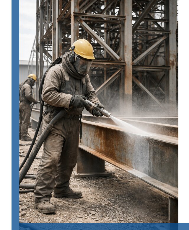 Пескоструйная очистка металлоконструкций в Смоленске промышленная