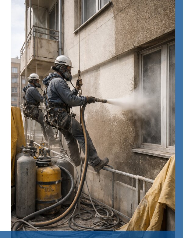 Пескоструйная очистка фасада в Смоленске от 667 р. | ВЫСОТНИК-Смл