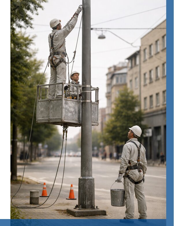 Покраска опор освещения в Смоленске от 5128 р. | ВЫСОТНИК-Смл