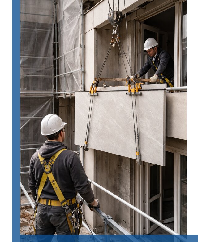 Подъем керамогранита на этаж в Смоленске грузчиками и техникой