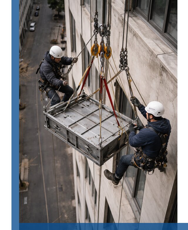 Спуск и подъем грузов по фасаду в Смоленске для зданий