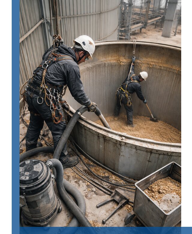 Профессиональная чистка зерновых бункеров в Смоленске с выездом