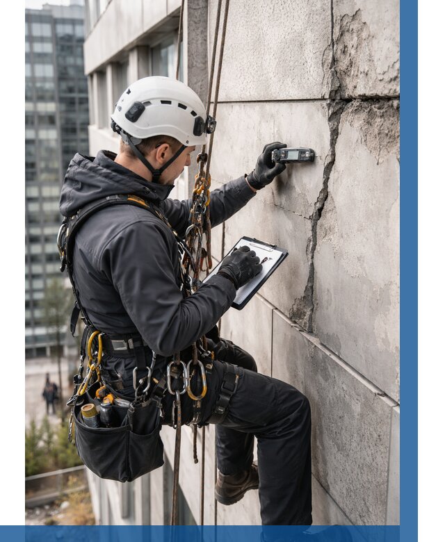 Обследование фасада альпинистами в Смоленске от 123 р. | ВЫСОТНИК-Смл