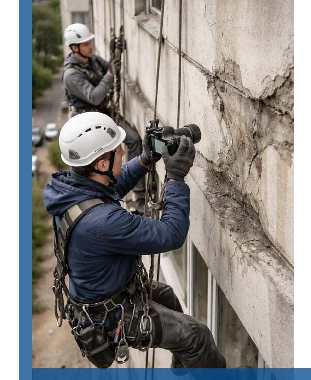 Фотофиксация дефектов фасада с высотной съемкой в Смоленске